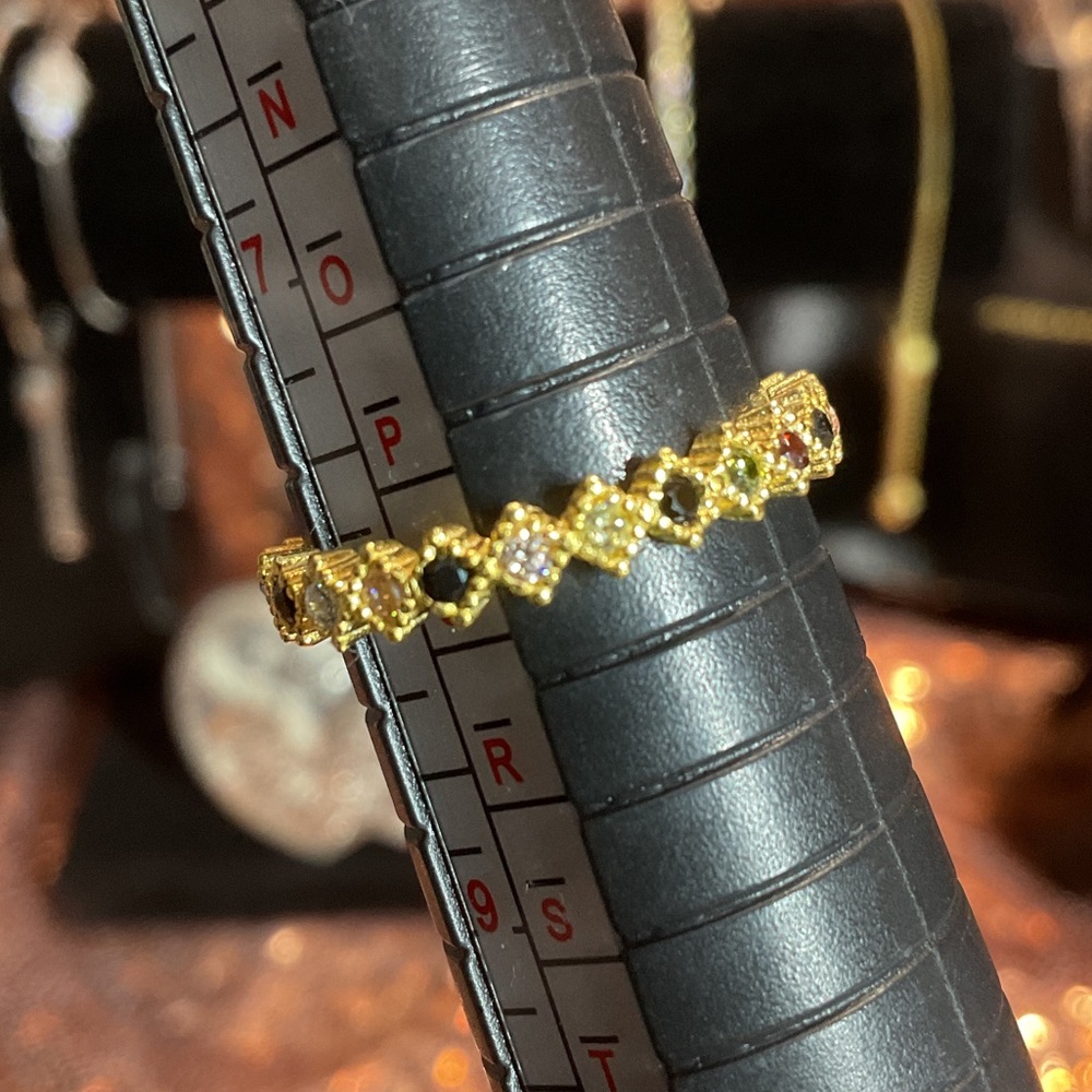 Gold Over 925 Sterling Silver Stackable Multicolo… - image 2